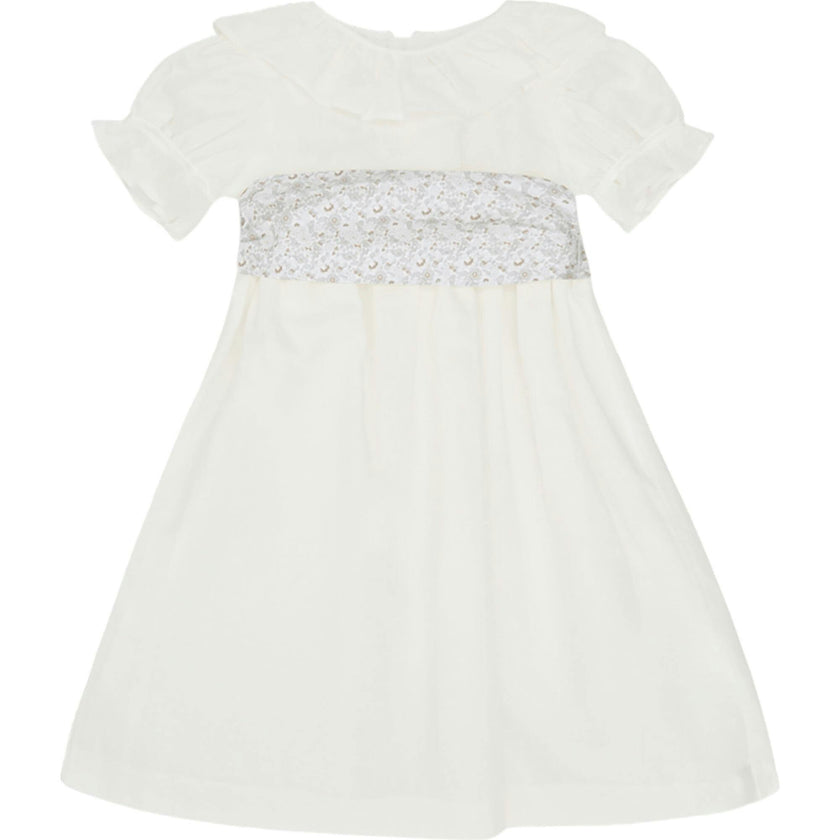 White Vega Floral Long Ceremony Girl Dress