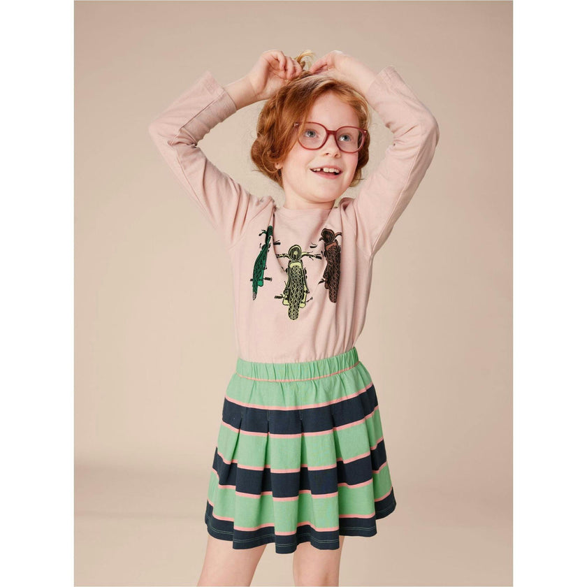 Pleated Jersey Skirt, Green