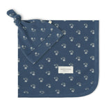 Organic Swaddle Blanket & Hat Set - Indigo Blossom