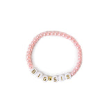 BIG SIS Pink Bead & White Letters Bracelet