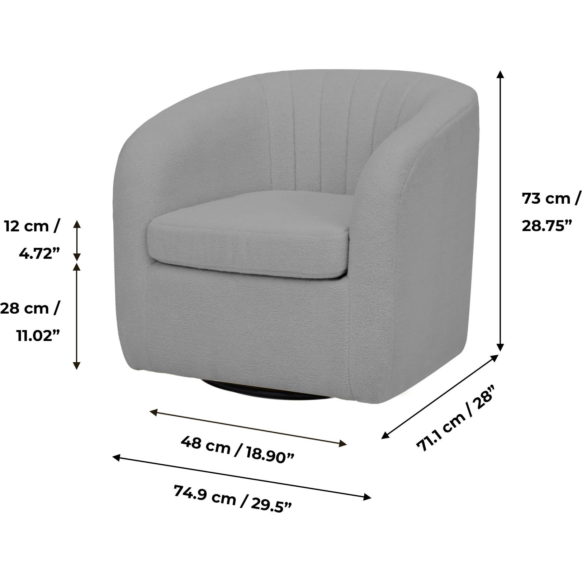 Monroe Faux Shearing Swivel Tub Chair