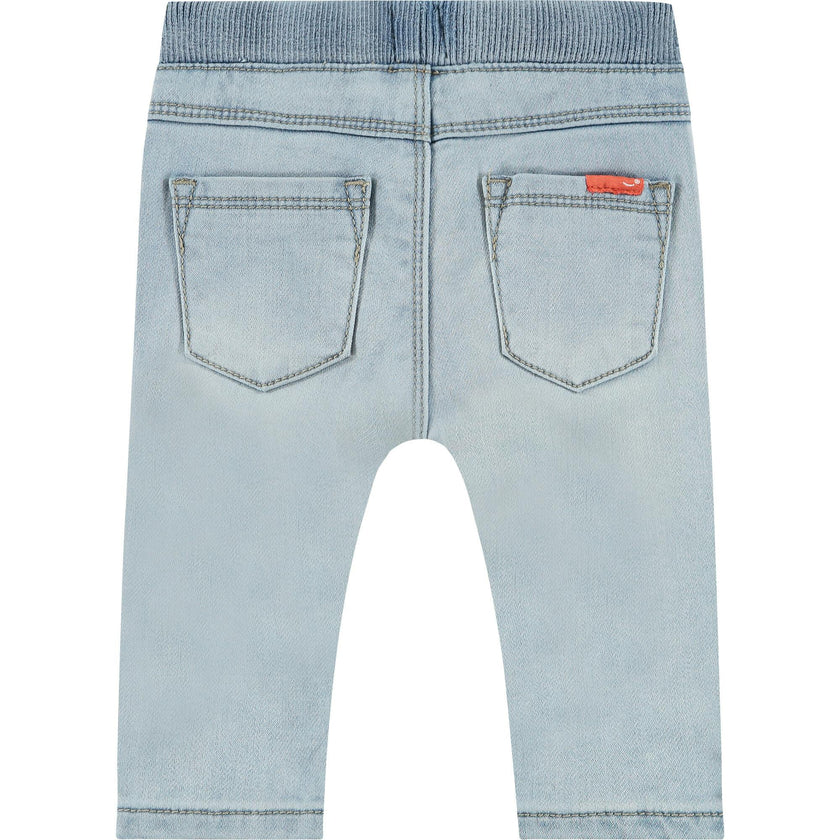 Elastic Waistband Drawstring Jeans