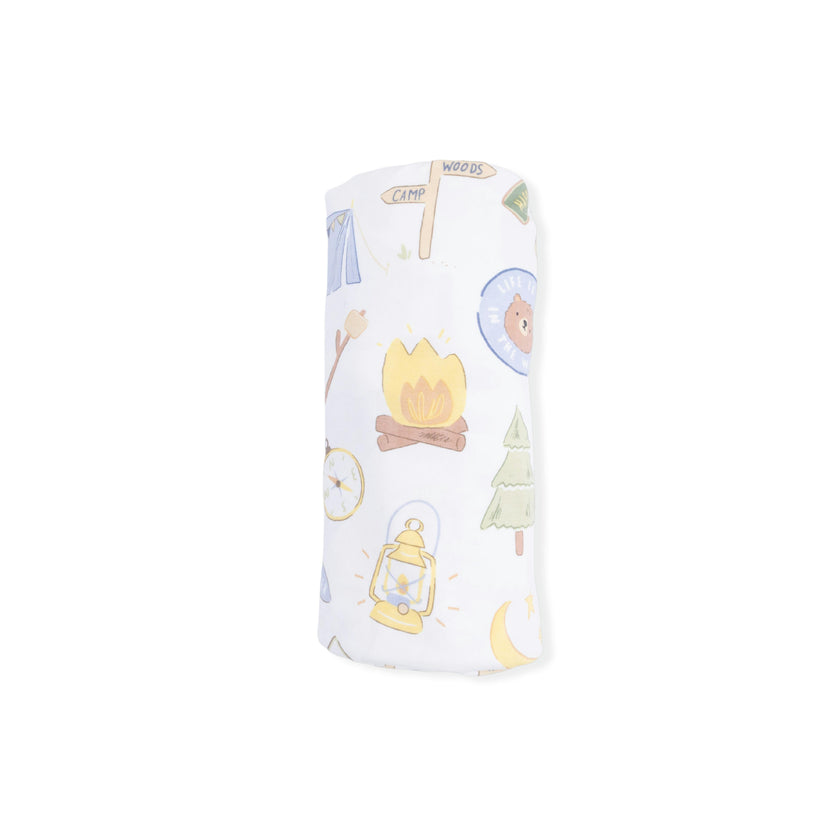Camping Blue - Swaddle Blanket