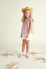 Made With Liberty Fabric Smocked Girls Blouse Isabella