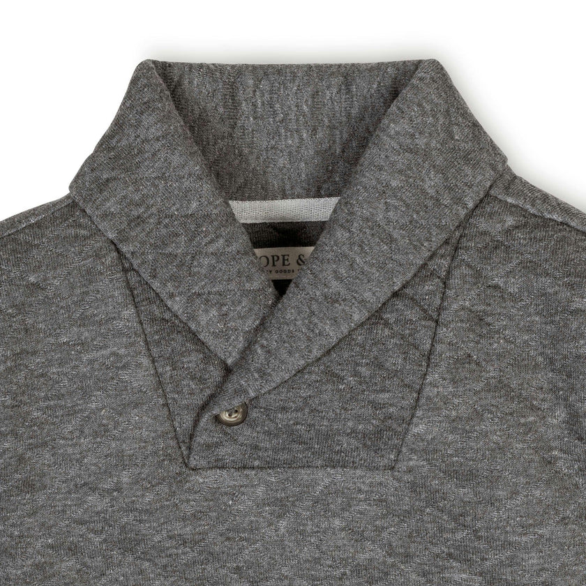 Quilted Shawl Collar Sweatshirt