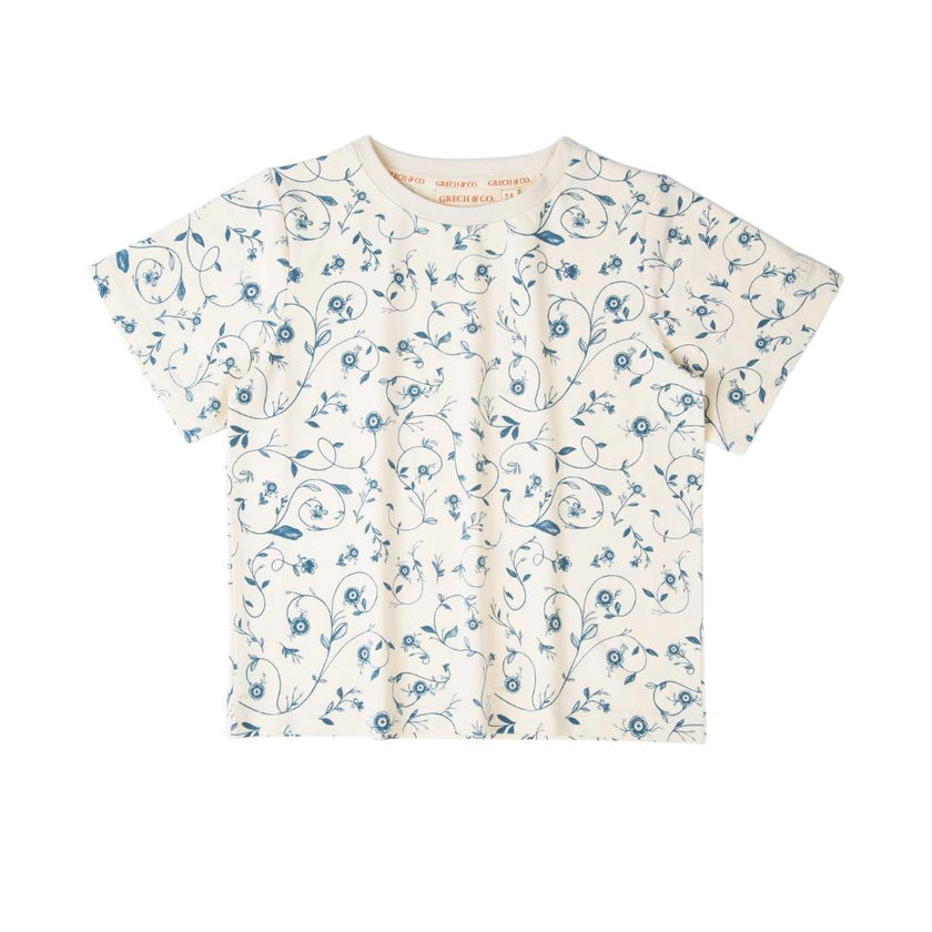 Oversized T-Shirt | Organic Cotton Jersey - Scandi Floral