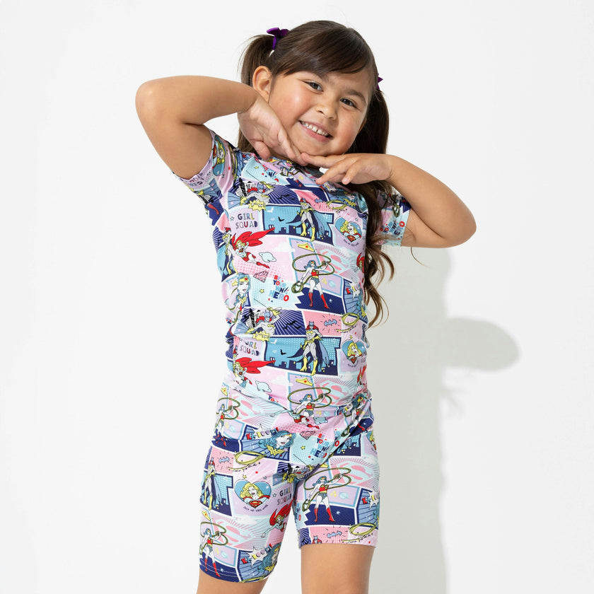 Justice League Heroines Bamboo Kids Pajama Short Set