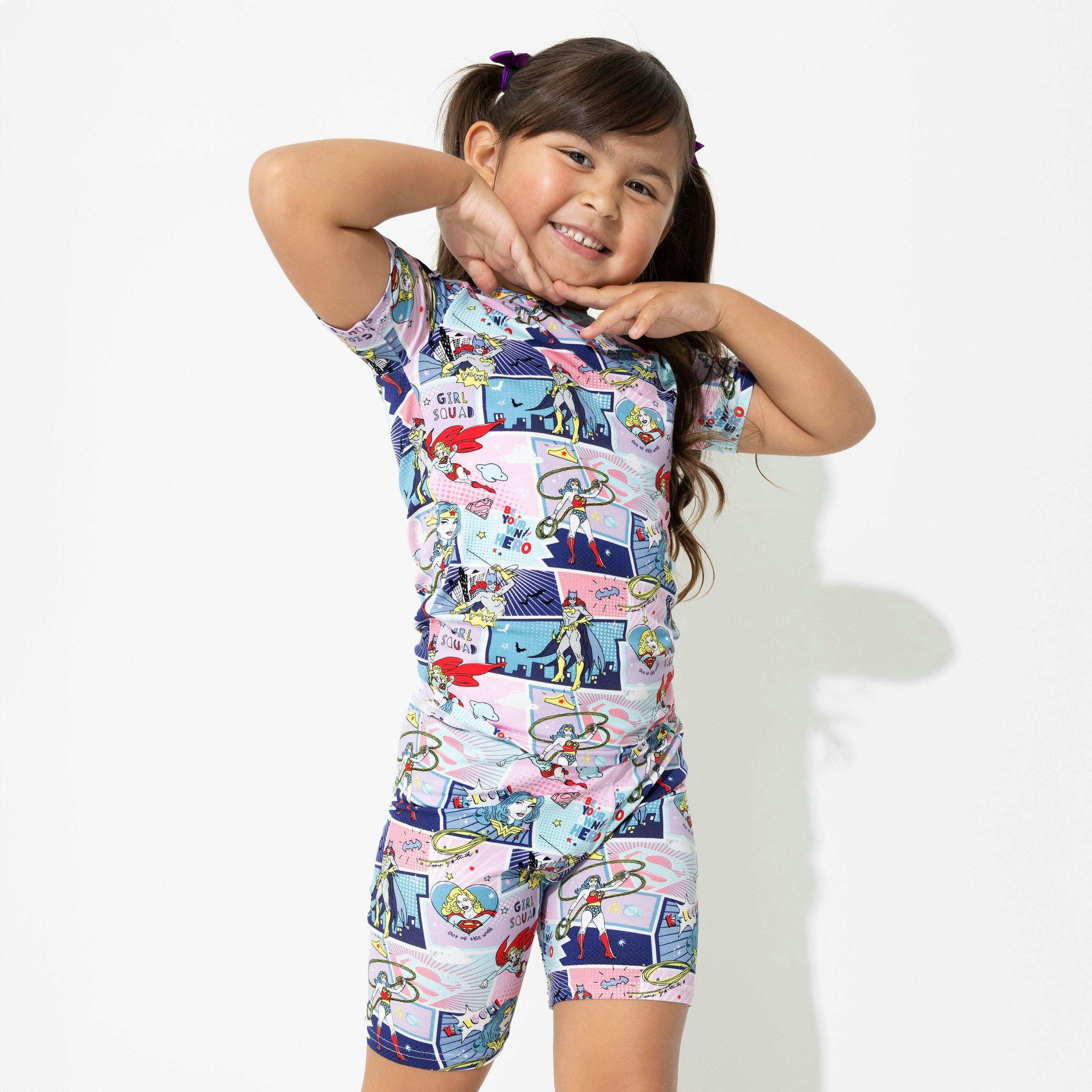 Justice League Heroines Bamboo Kids Pajama Short Set