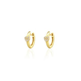 Heart Crystal Huggie Hoop Earrings