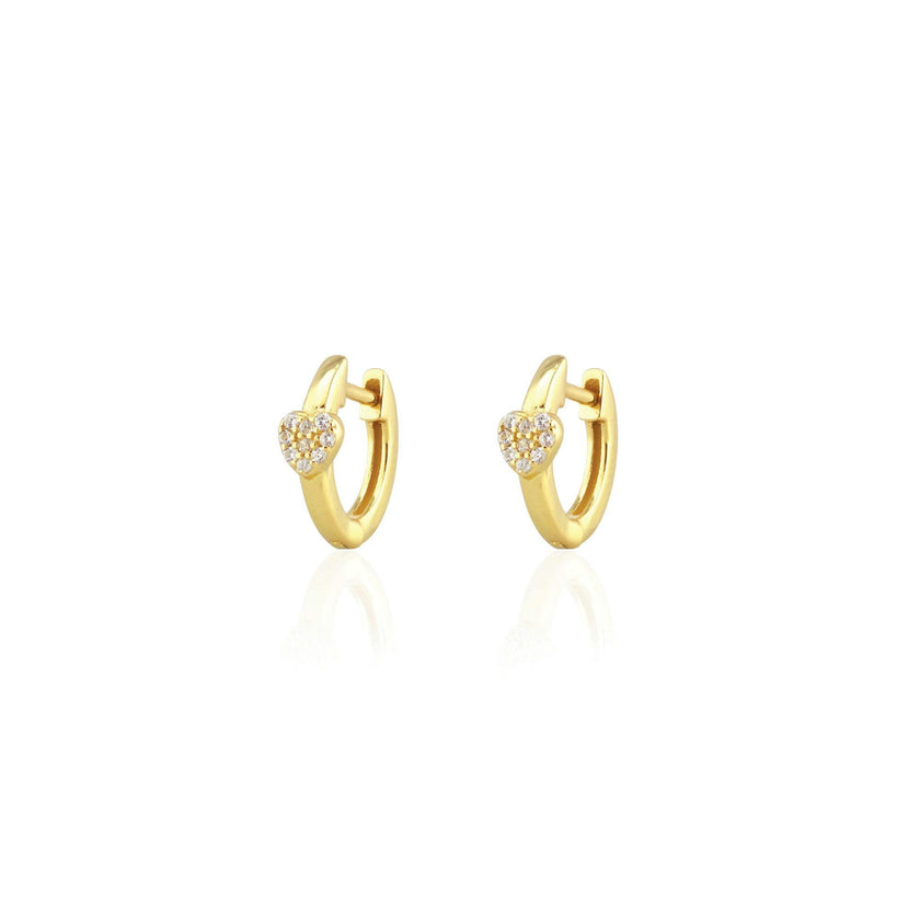 Heart Crystal Huggie Hoop Earrings