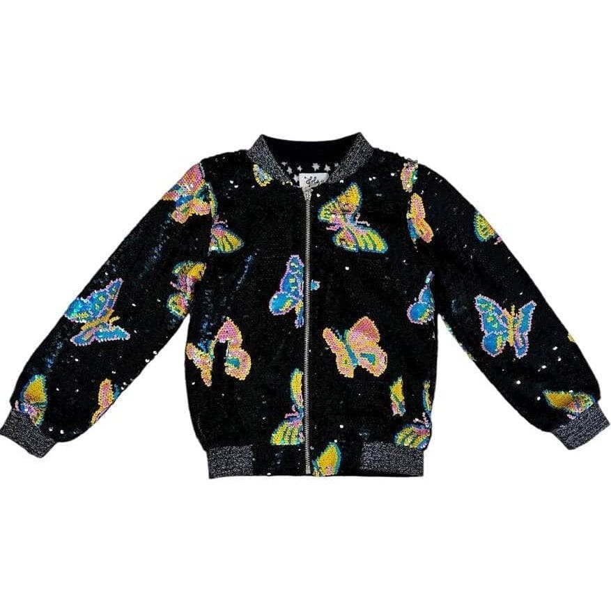 Magic Butterfly Sequin Bomber