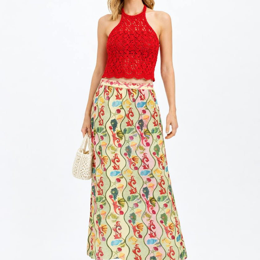 Dillon Multi Shell Midi Skirt