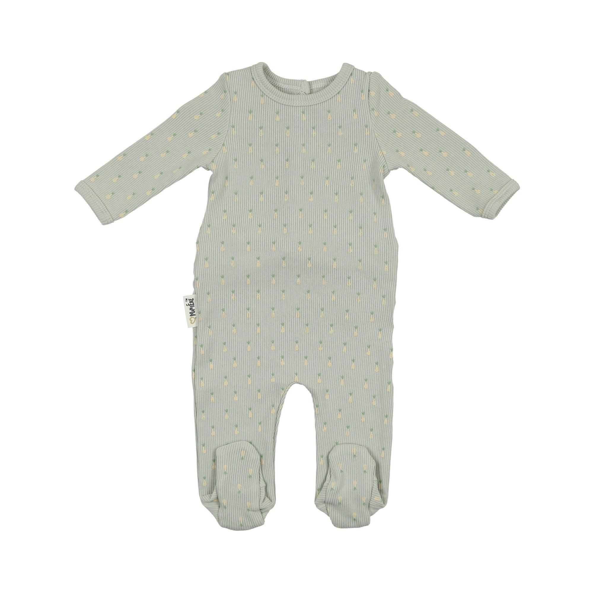 Ribbed Pineapple Footie and Beanie Set