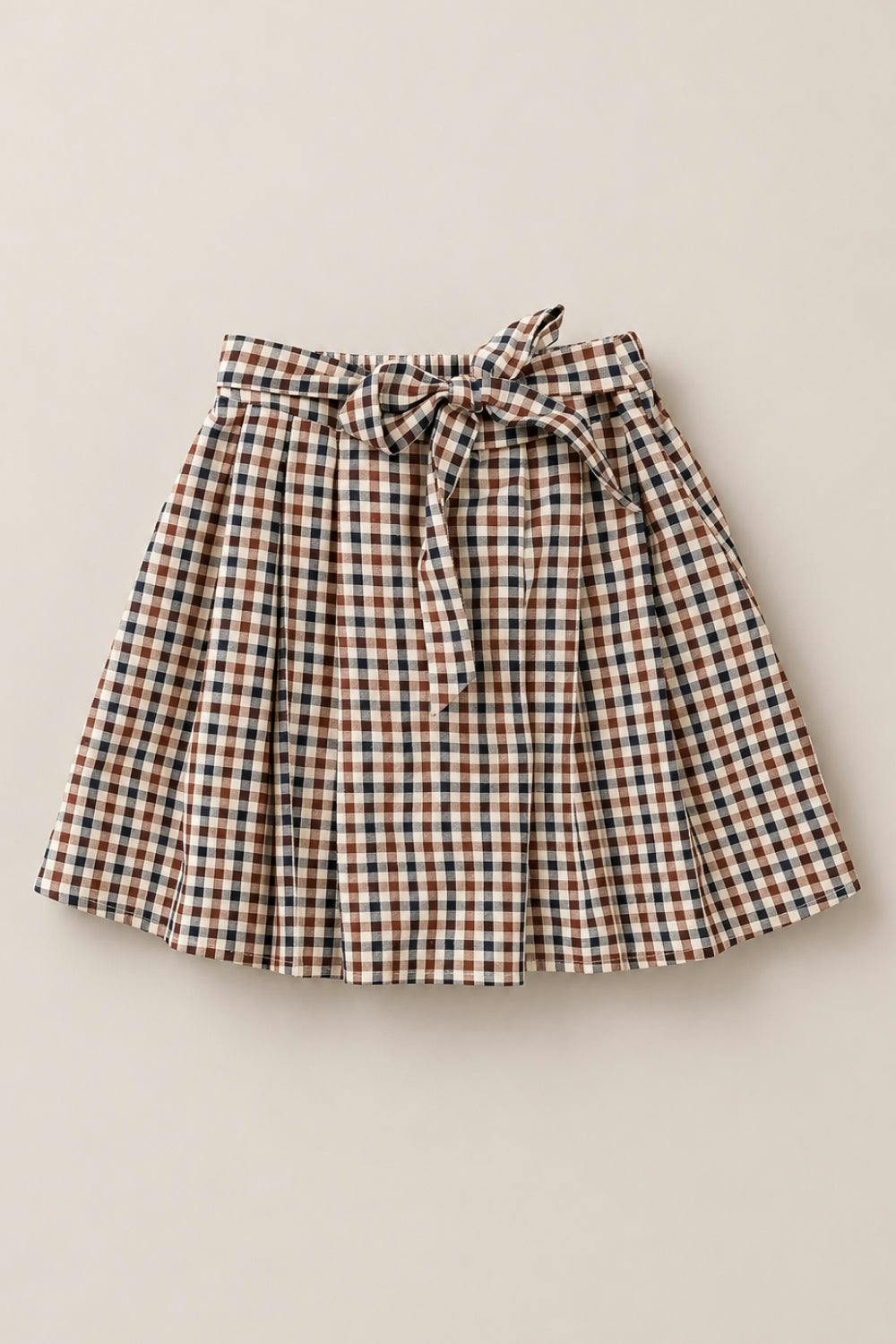 Mini Addison Skort in Chestnut Gingham