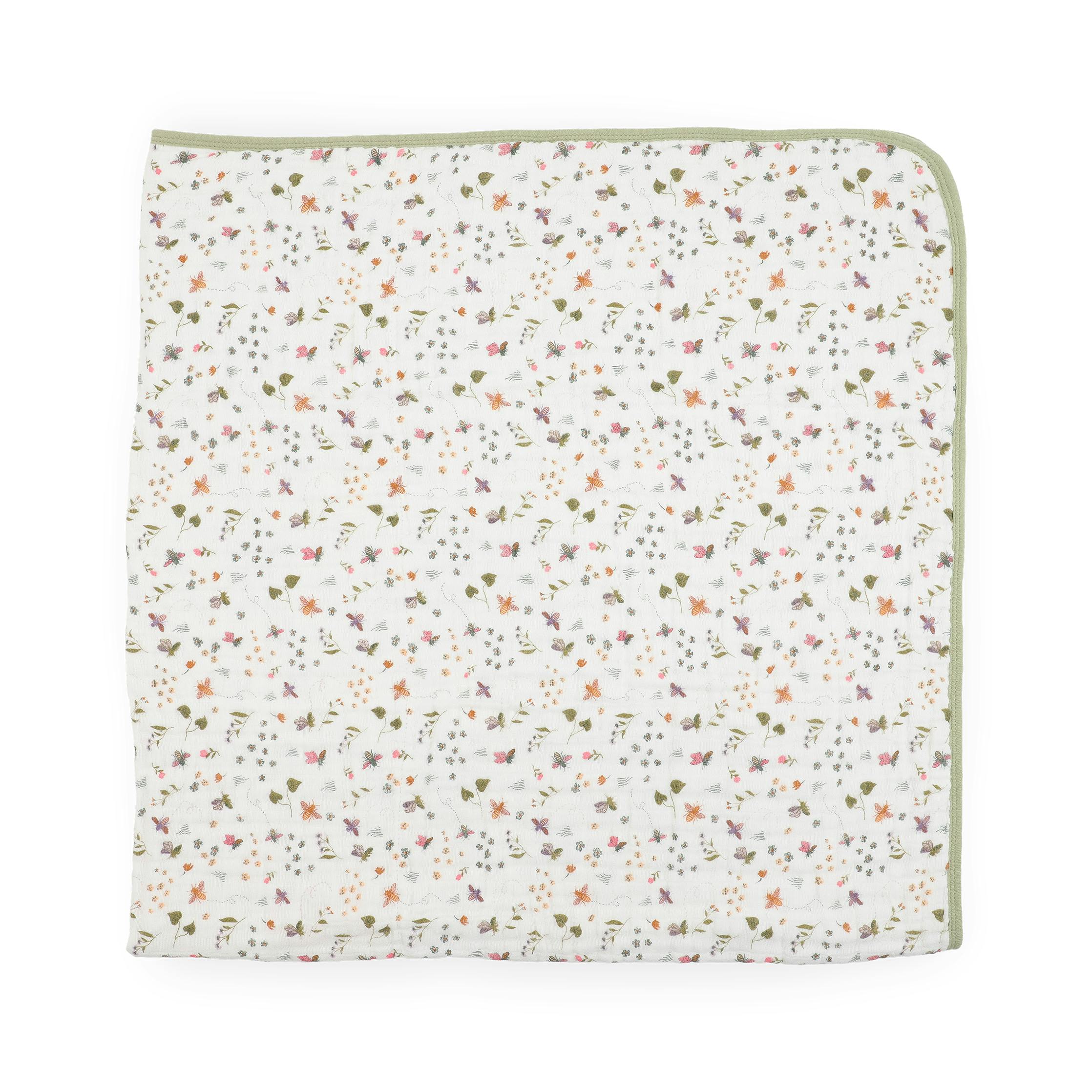Original Cotton Muslin Quilt - Garden Bees