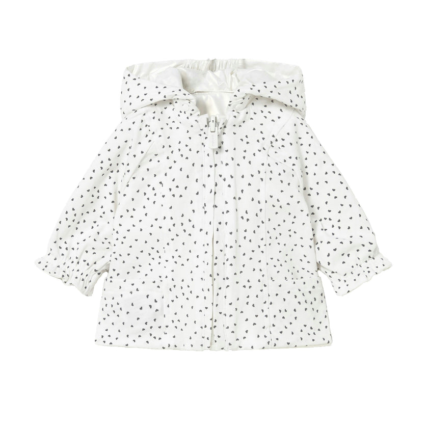 White Hooded Glossy Jacket