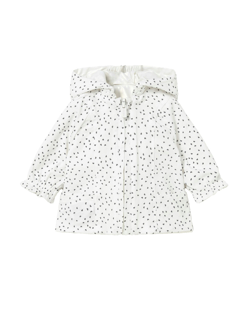 White Hooded Glossy Jacket