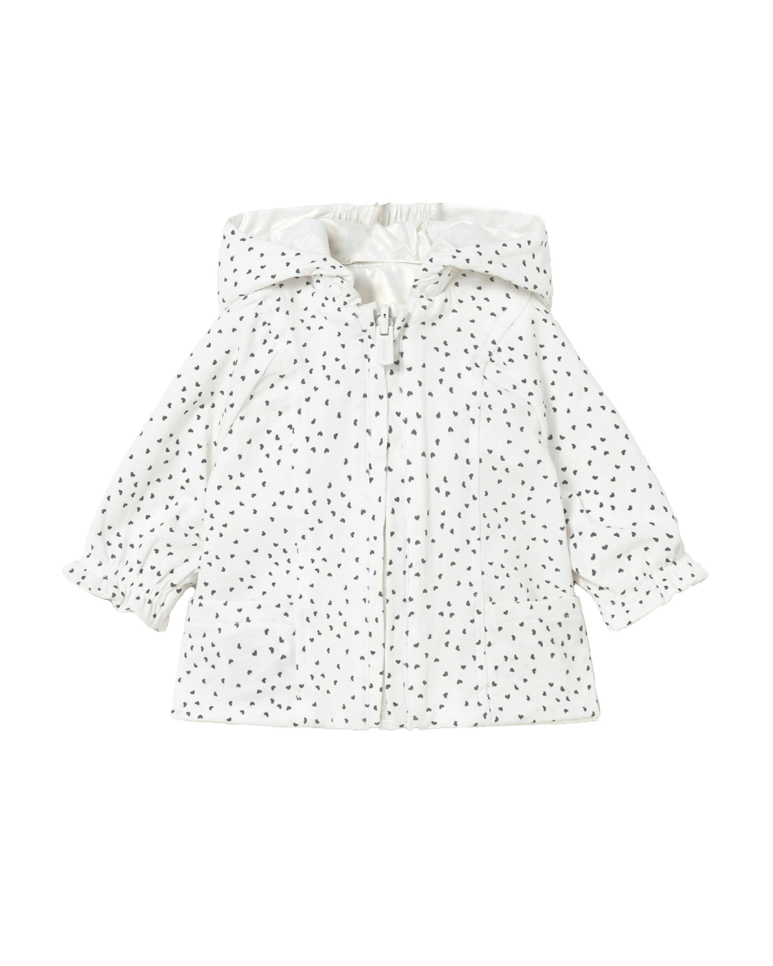 White Hooded Glossy Jacket