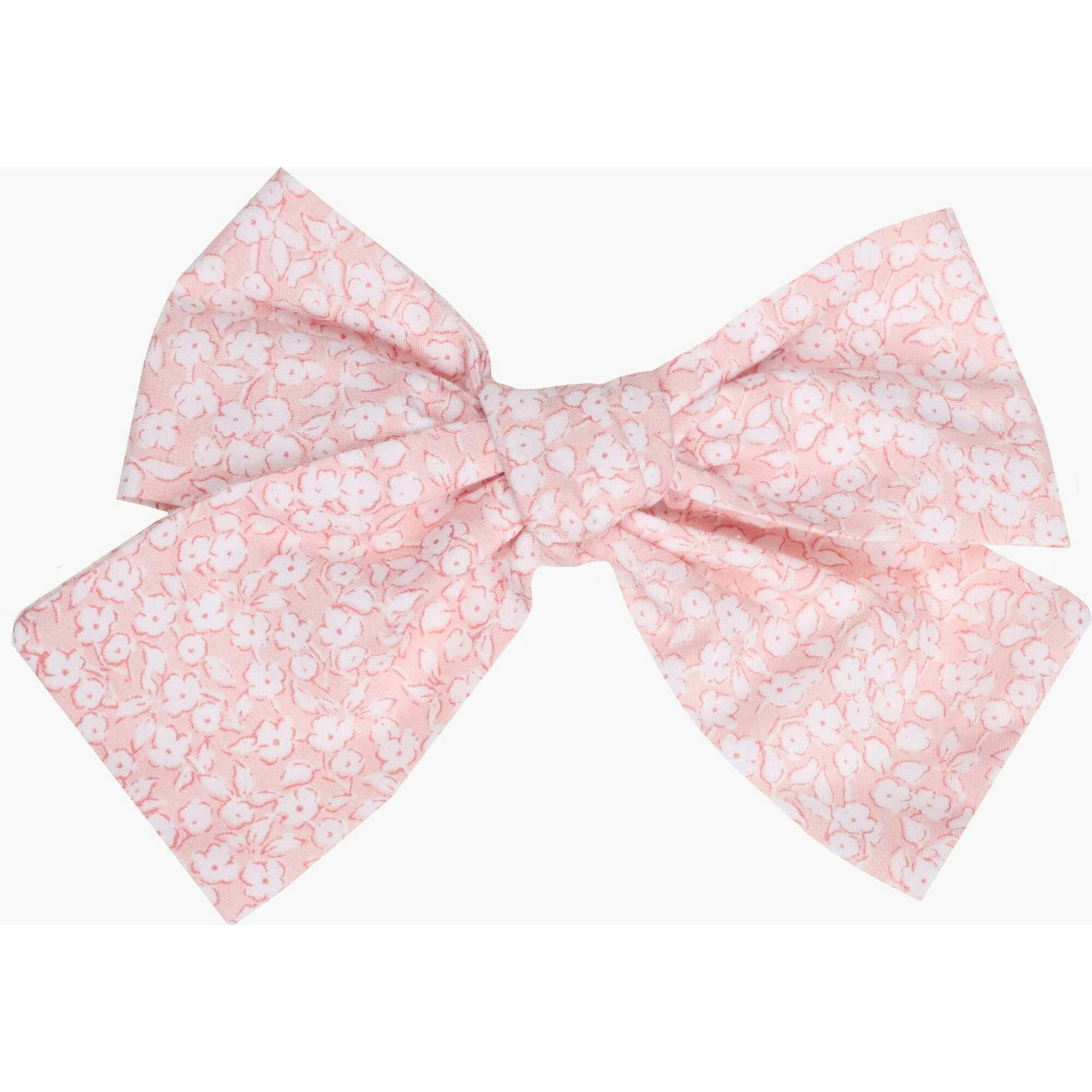 Pink Ecru Flower Bow Clip