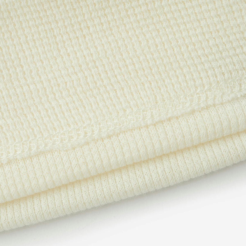 Cream Waffle Knotted Beanie Hat