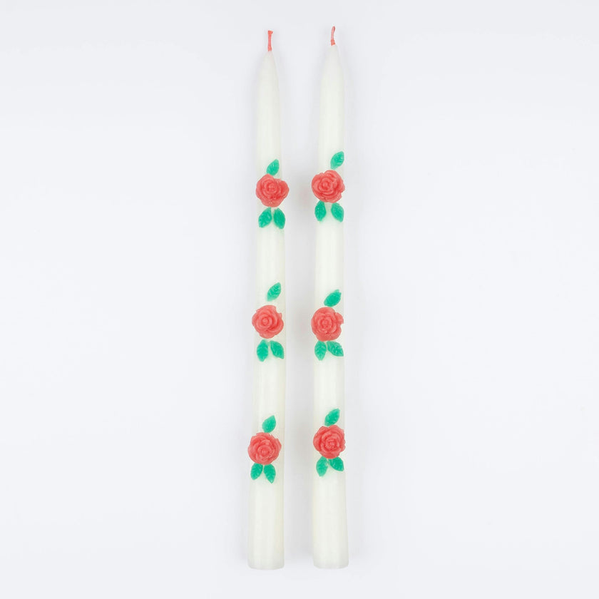 Rose Taper Candles