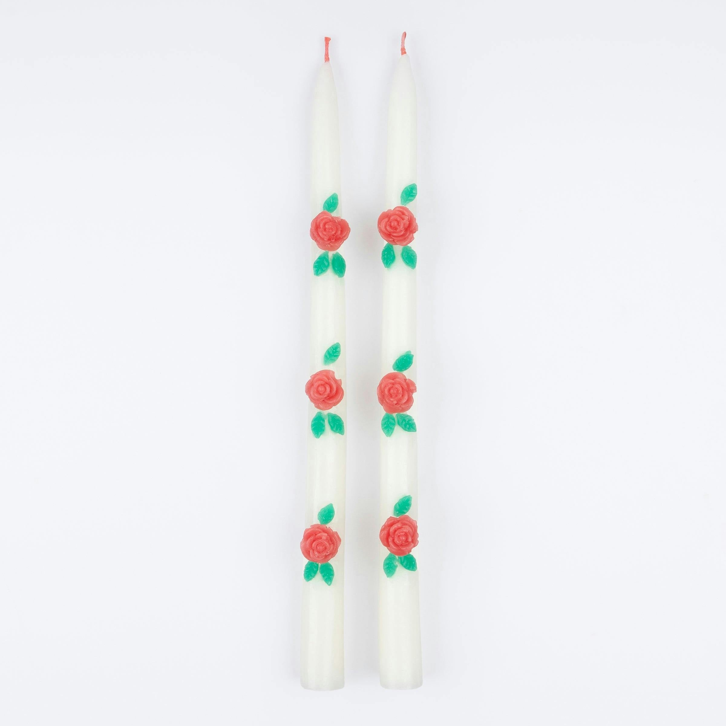Rose Taper Candles