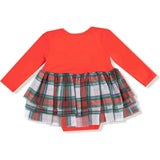 Holiday Plaid - Long Sleeve Tutu Bodysuit