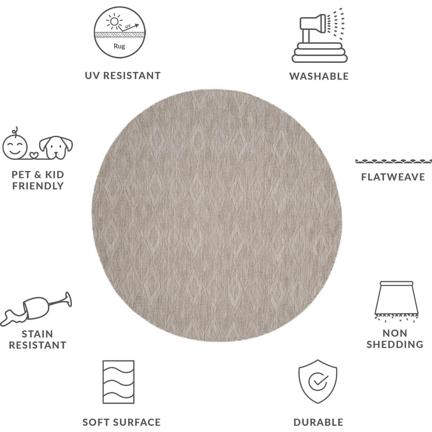 Courtyard August Indoor/Outdoor Rug, Beige