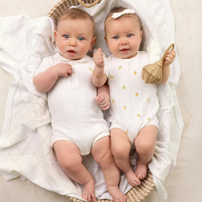Boys Lemon Knit Romper