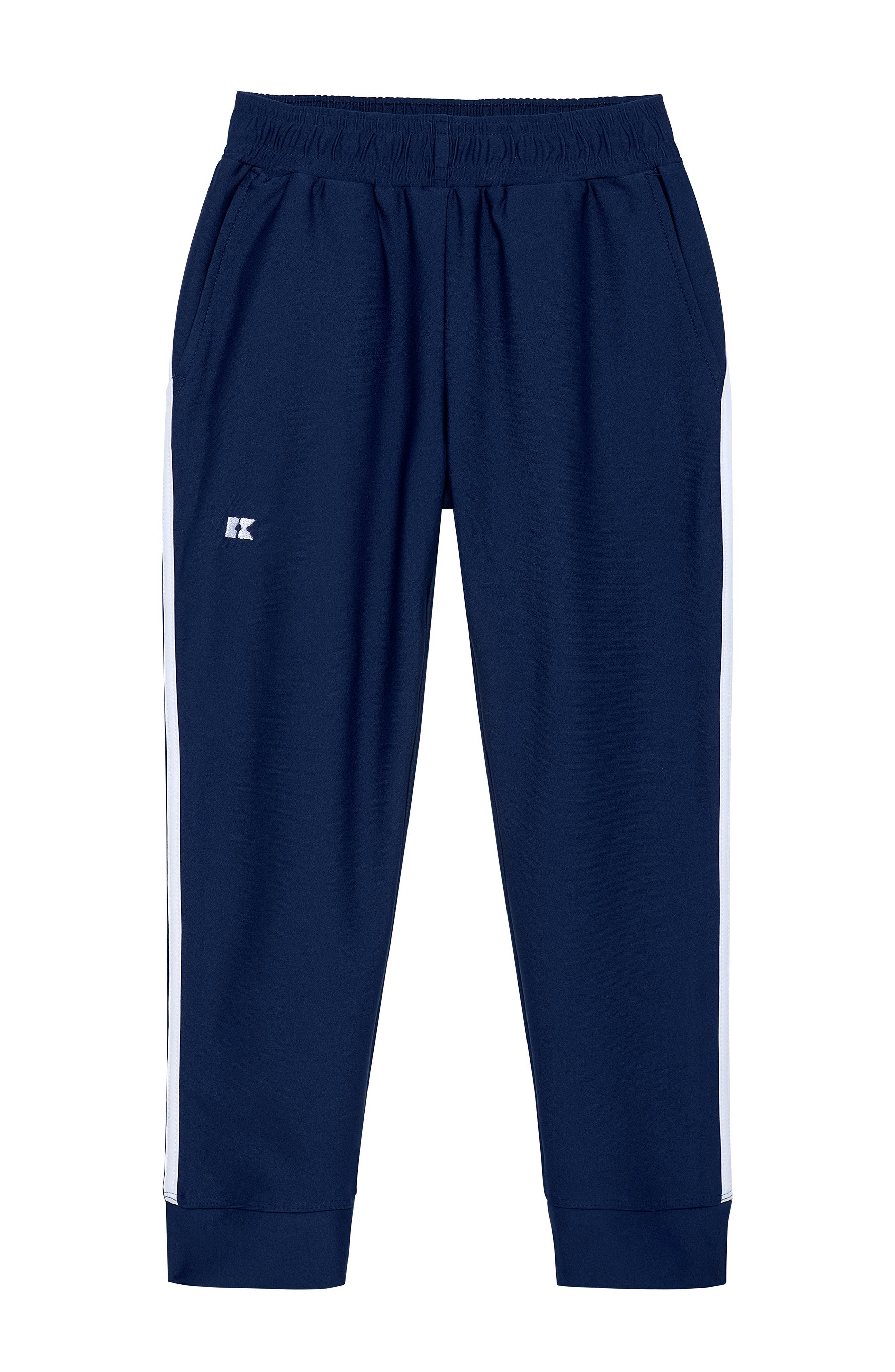navy retro warm-up jogger