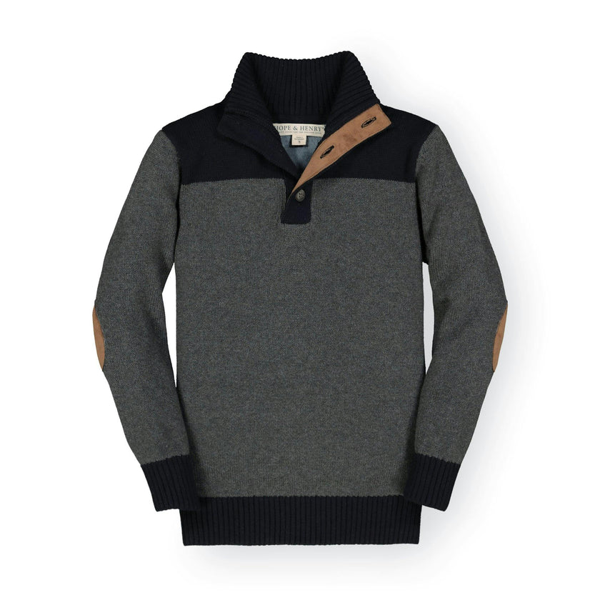Contrast Sweater with Elbow Patches