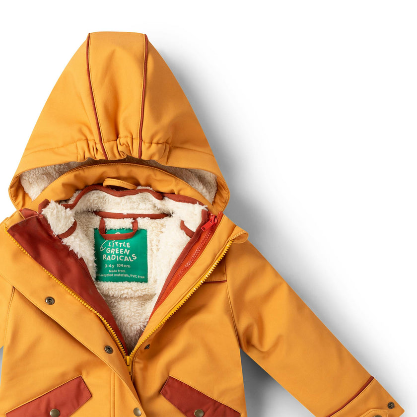 Gold Recycled Waterproof 3 in 1 Coat, Gold