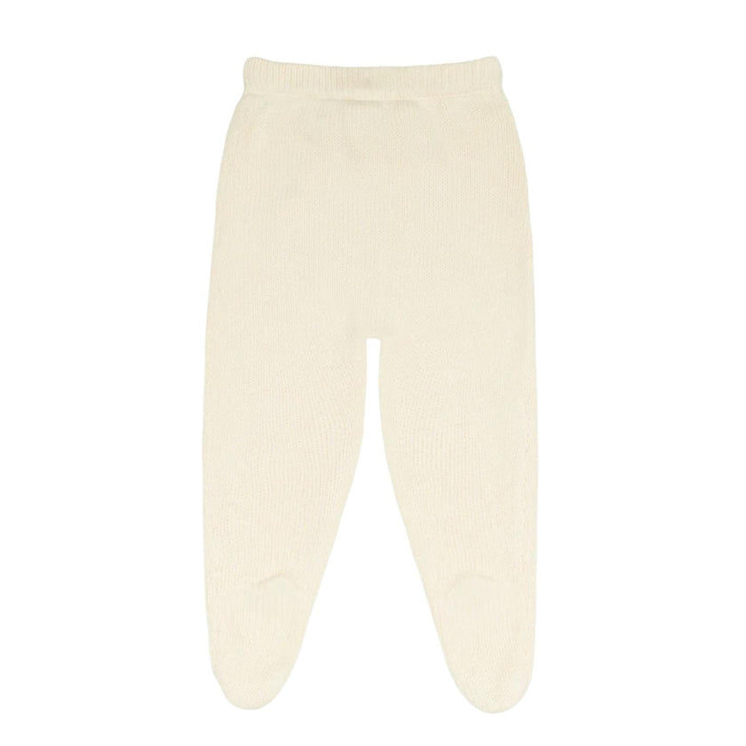 baby cream knit footie pant