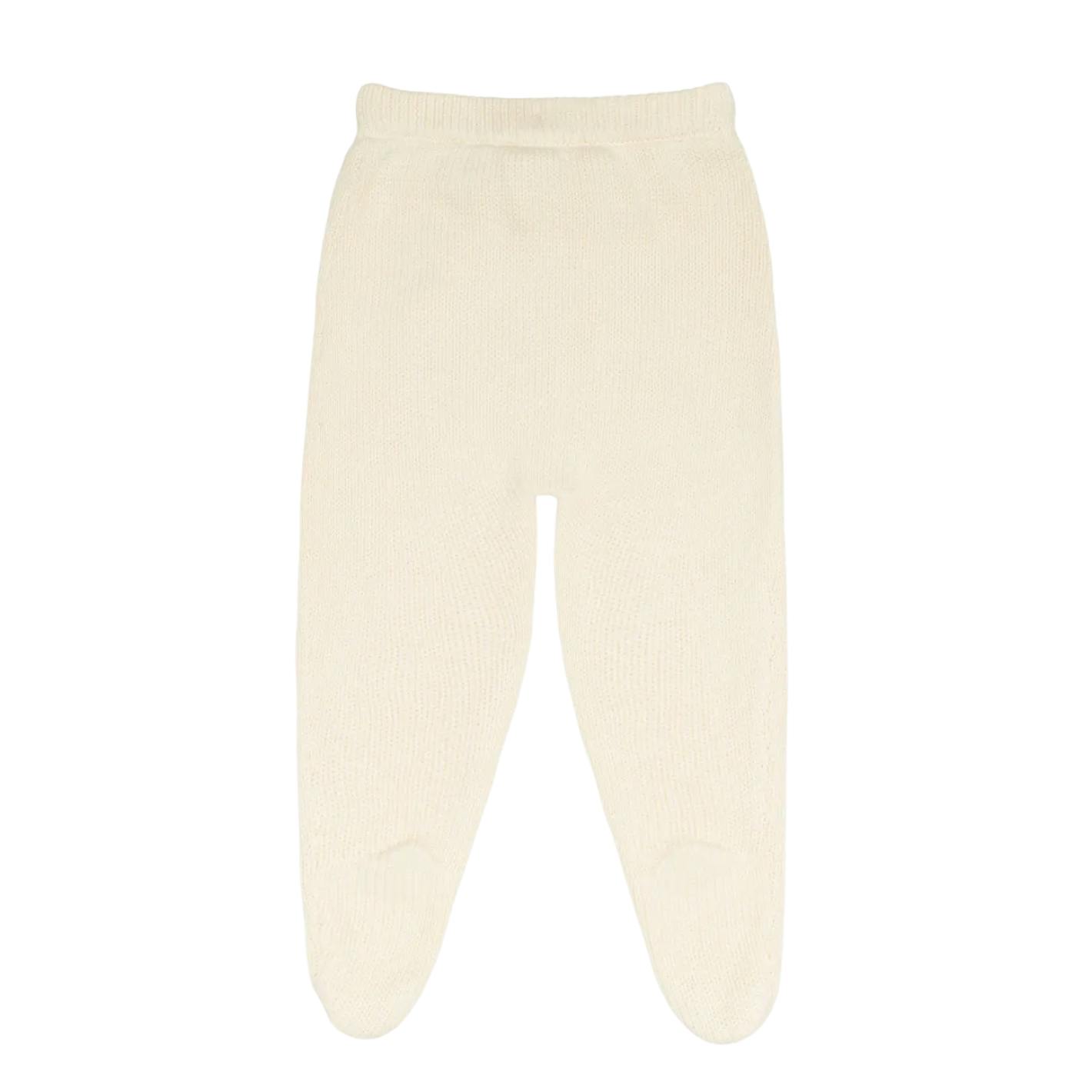 baby cream knit footie pant