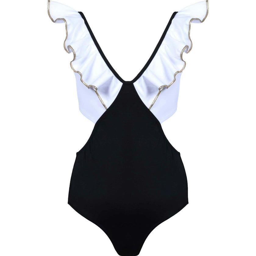 Lila Ruffle V-Neck Cut-Out Swimsuit