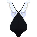 Lila Ruffle V-Neck Cut-Out Swimsuit