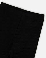 Rib Capri Leggings Black