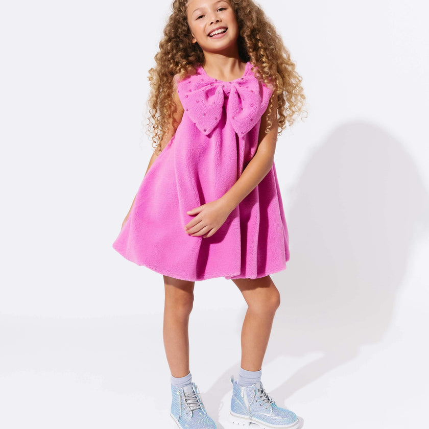 Big Bow Teddy Fleece Dress