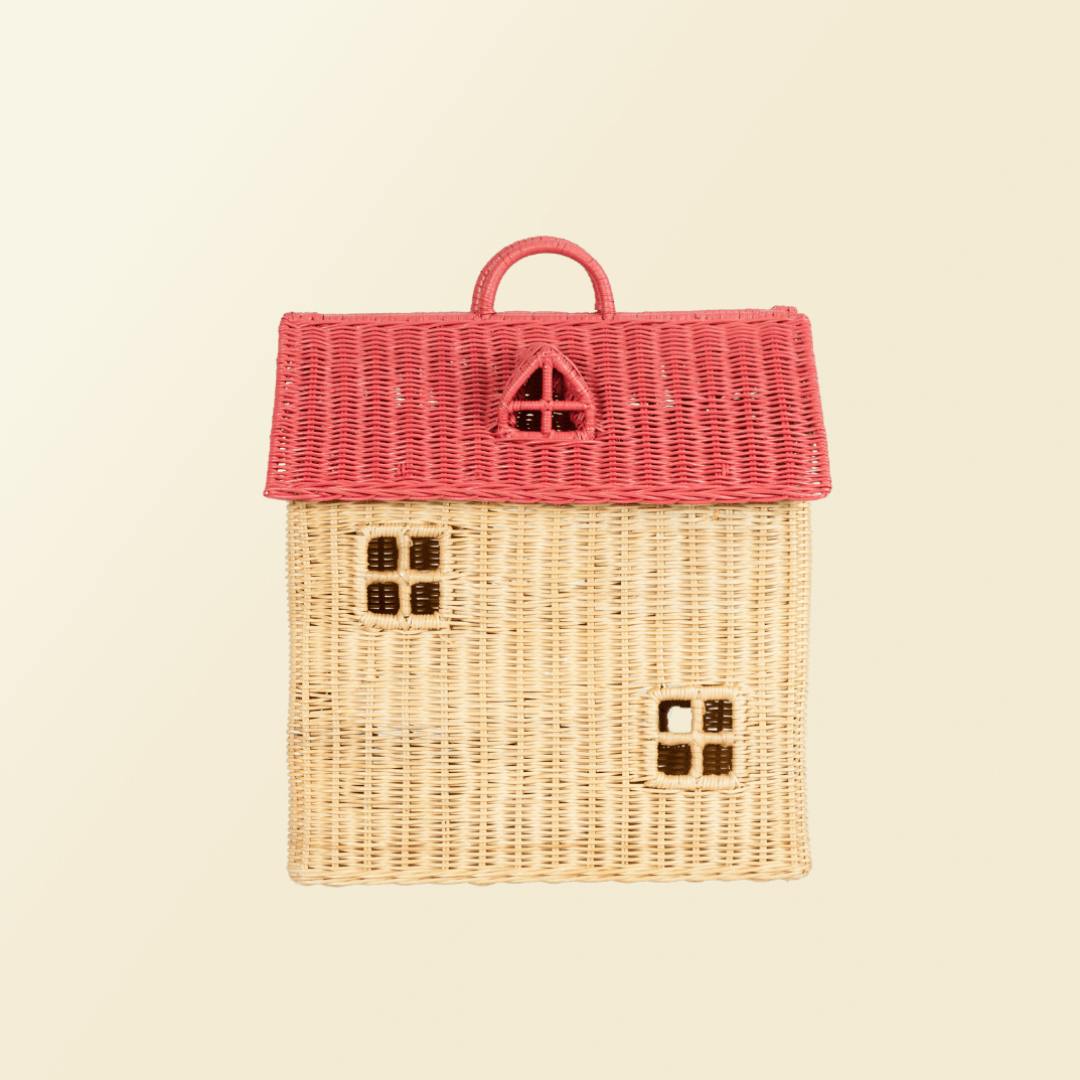 Amy Handcrafted Rattan Dollhouse Tote With Top Handle - Wicker