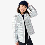 Kids metallic lightweight puffer jacket