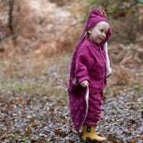 Pink Flowers Sherpa Hooded Organic Baby Blanket, Purple
