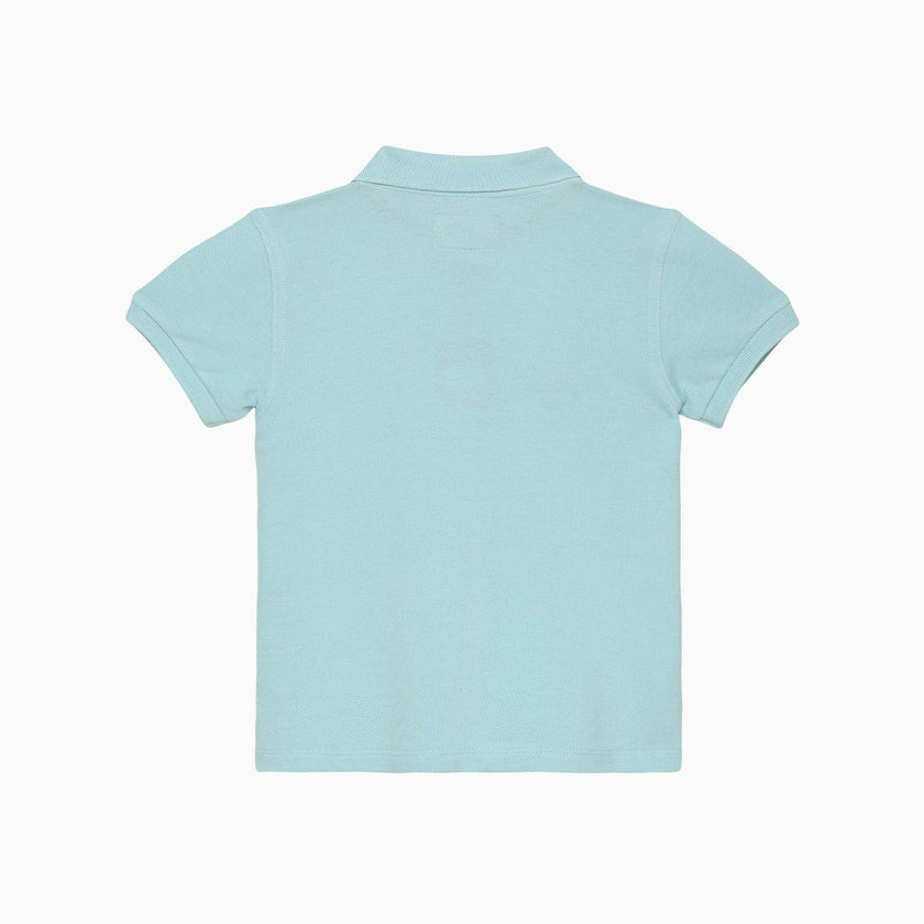 Harry Piqué Polo in Pale Blue