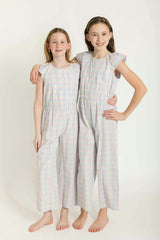 Plaid Seersucker Jumpsuit
