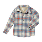 ADVENTURER blue /pumpkin /white plaid sherpa lined shacket