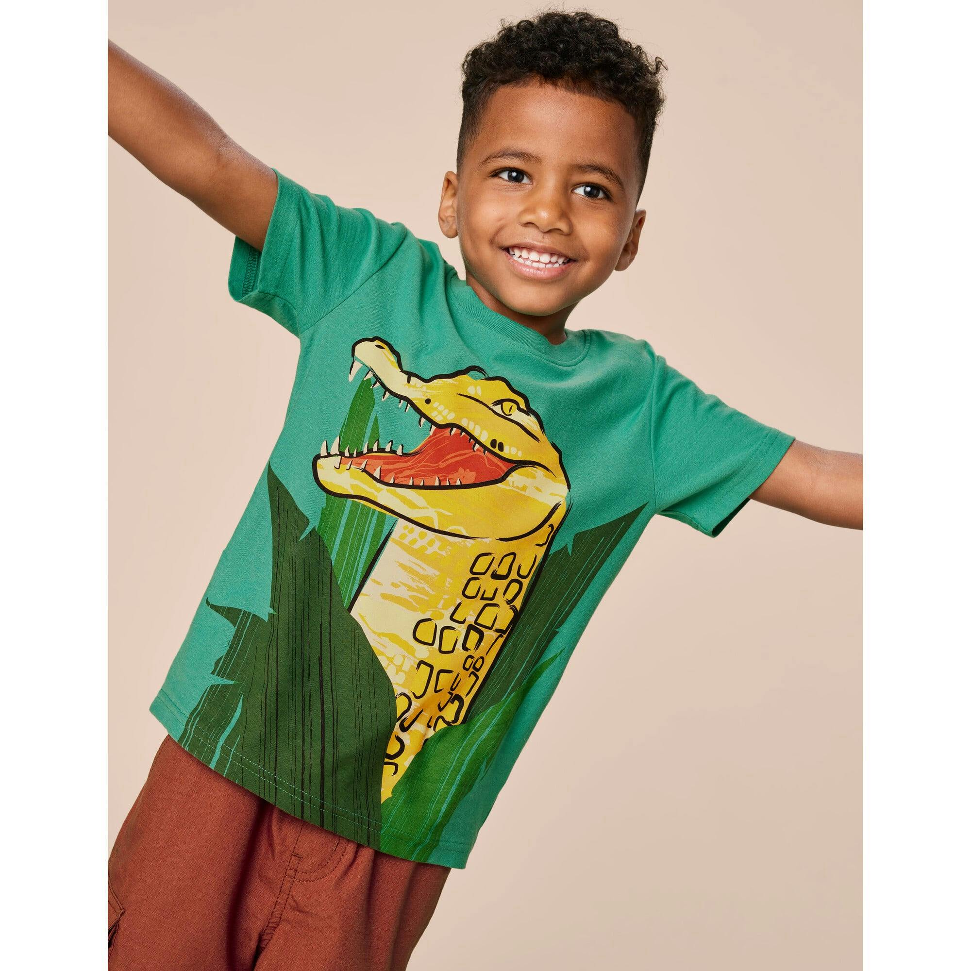 Painterly Croc Graphic Tee, Green