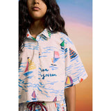 BARCOS CROPPED SHIRT WHITE