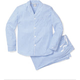 Men's Twill Pajama Set in French Blue Heritage Stripe