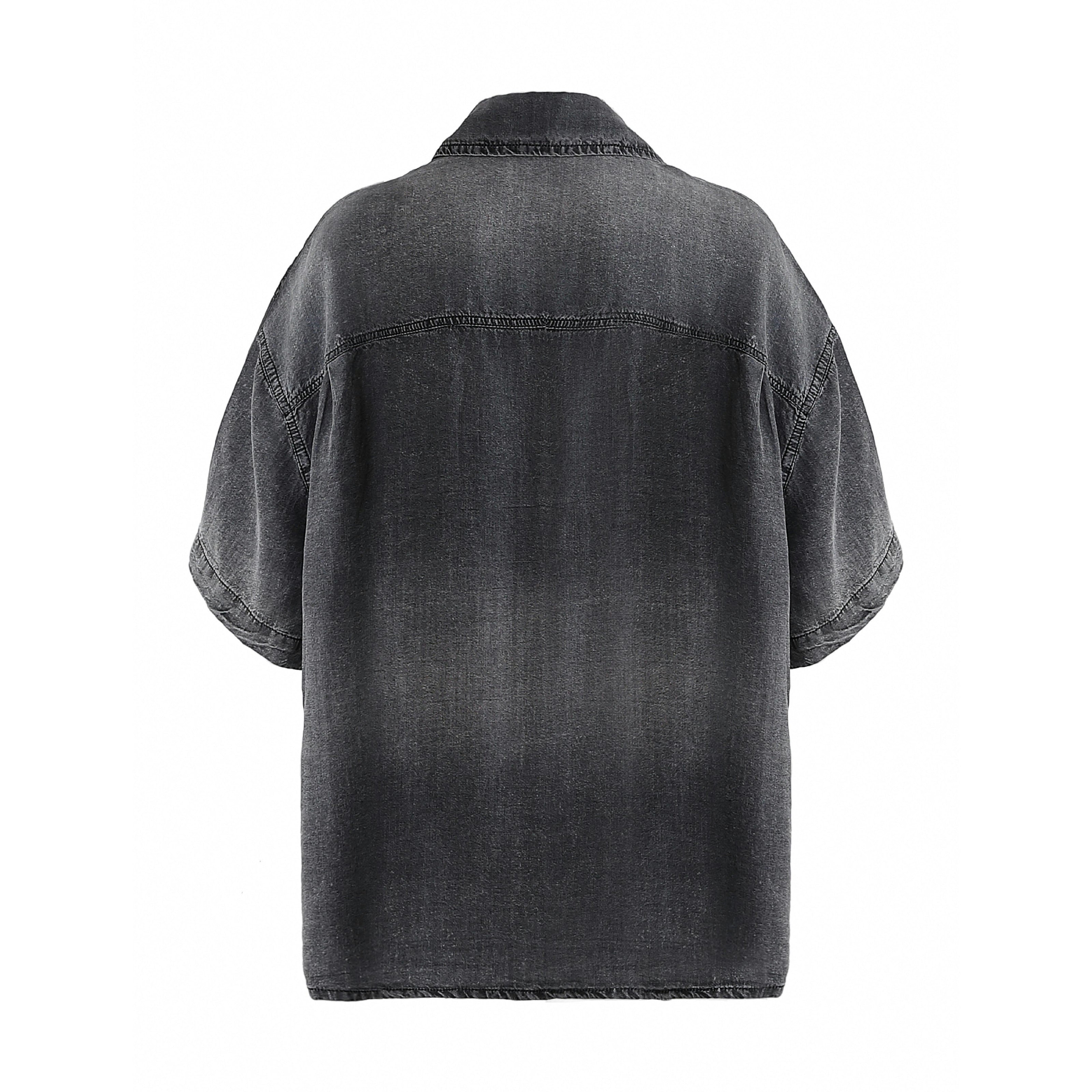 Dark Gray Denim Shirt