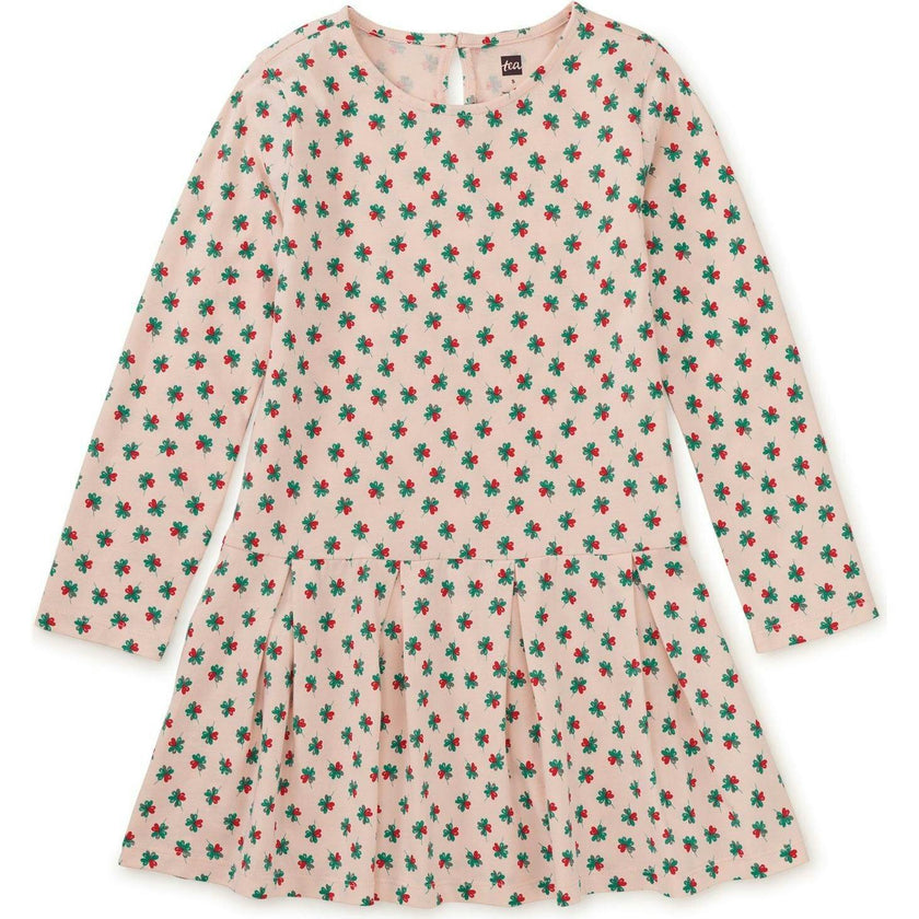 Long Sleeve Pleated Skater Dress, Pink