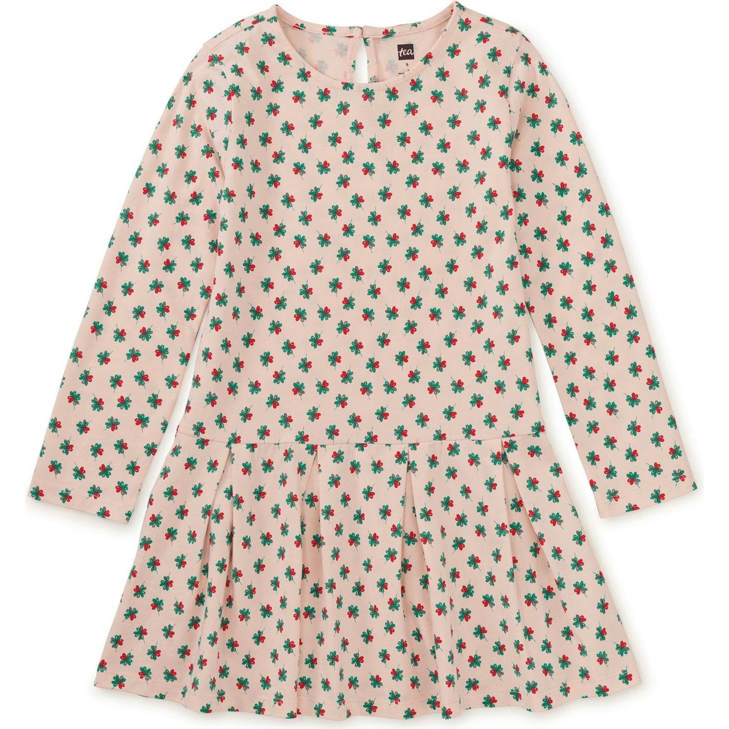 Long Sleeve Pleated Skater Dress, Pink